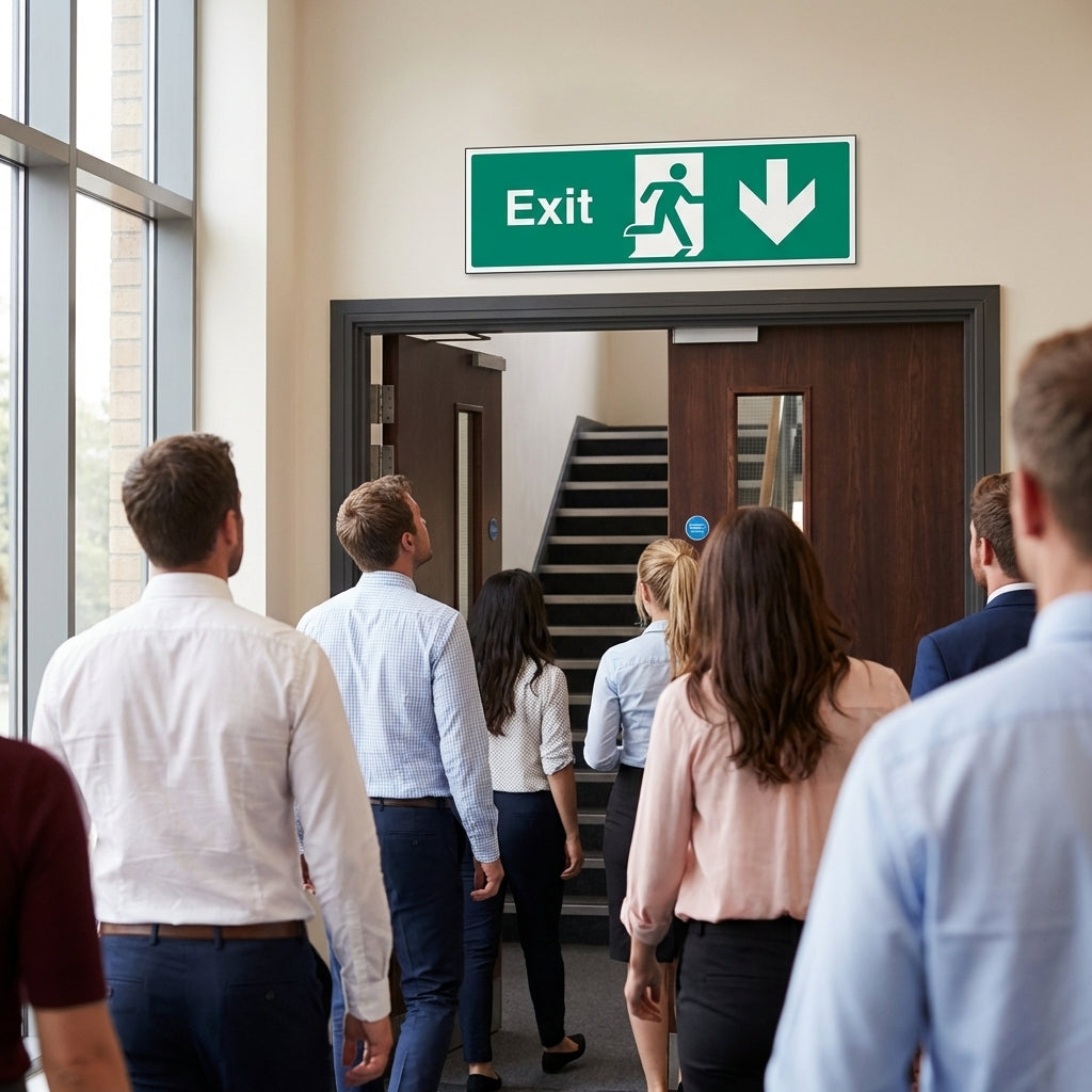 Exit Signs – Running Man & Arrow Down – Indoor Safety