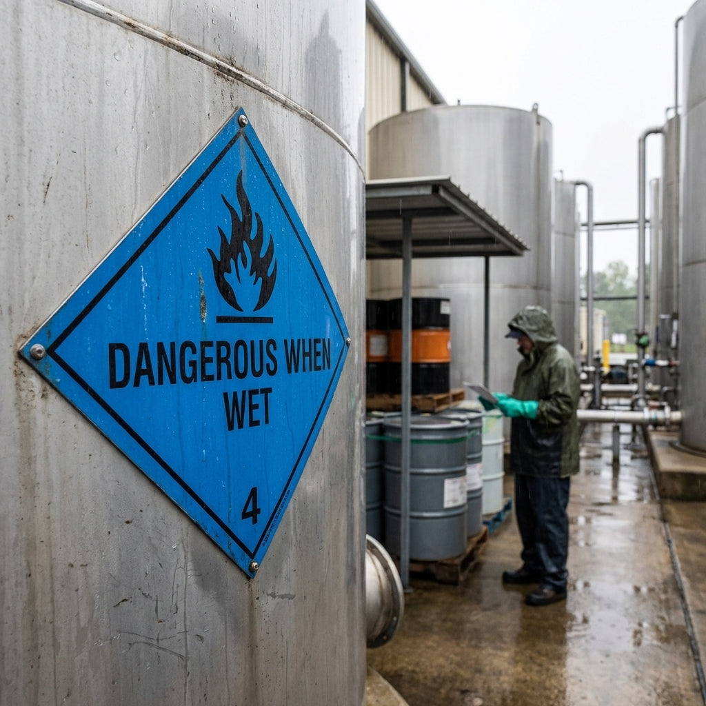 Dangerous When Wet 4 Hazard Warning Diamond – 1mm Rigid Plastic – Indoor/Outdoor Use