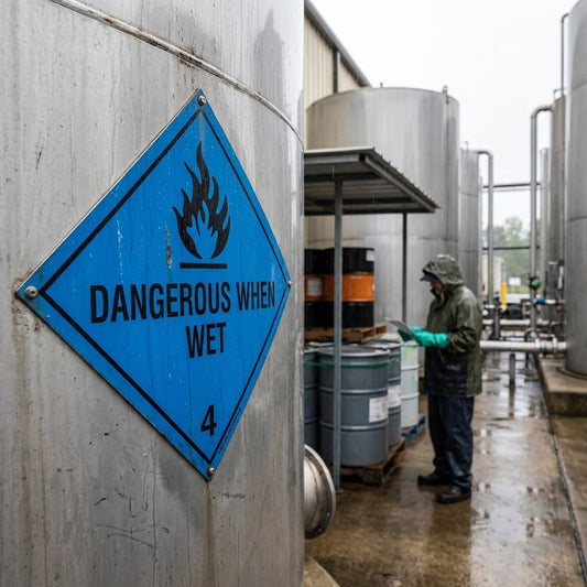 Dangerous When Wet 4 Hazard Warning Diamond – 1mm Rigid Plastic – Indoor/Outdoor Use