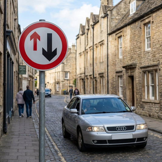 Vehicle Priority Reflective Traffic Sign – 600mm Diameter – Aluminium Composite – Outdoor Use (Class R2)