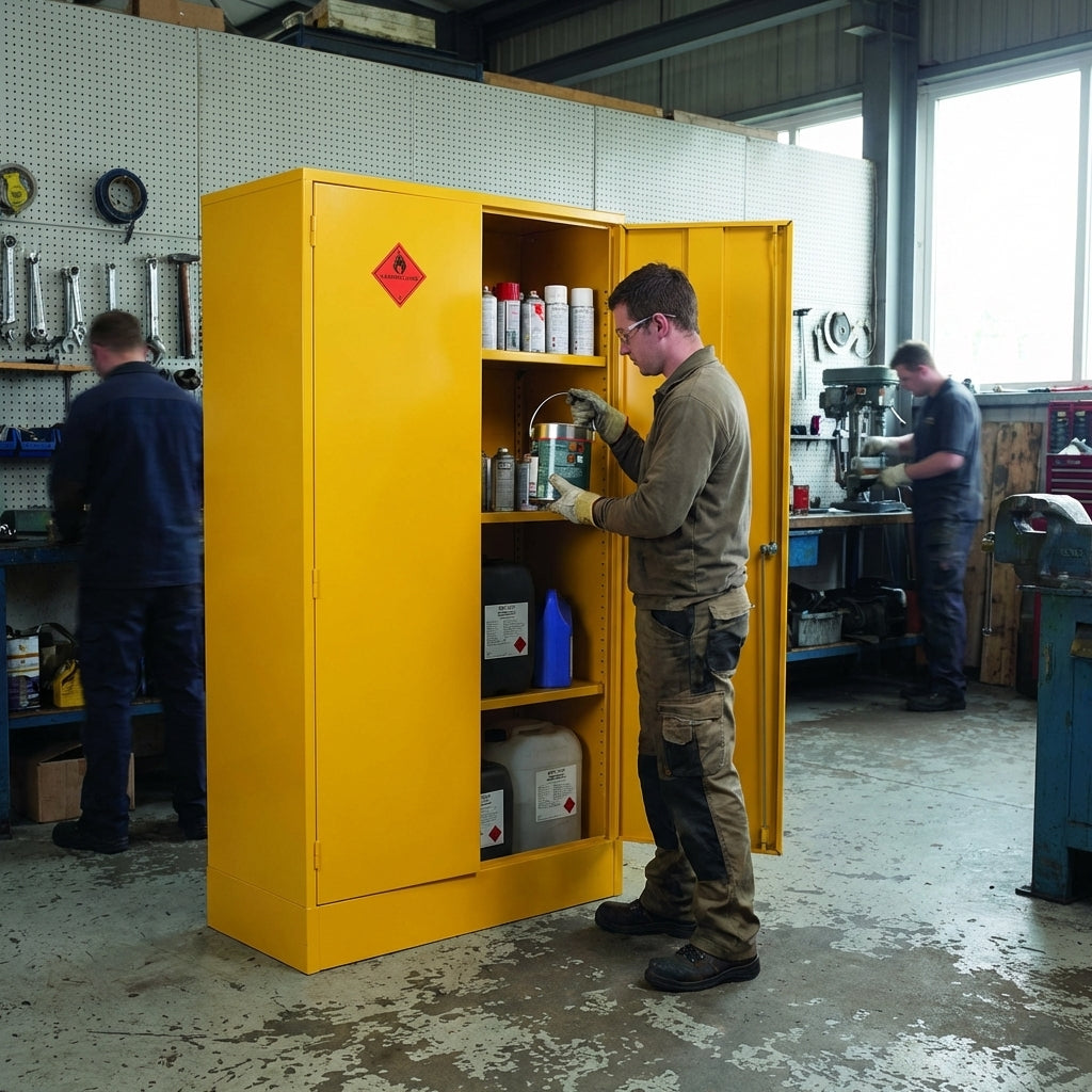 Hazardous Substance Storage Cabinets – Two Door – Welded Seams – Industrial Use