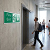 Braille Fire Exit Down with Running Man Sign – 450mm x 150mm – 1.5mm PVC – Indoor Safety