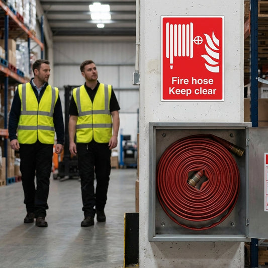 Fire Hose Keep Clear Sign – Durable – Safety Compliance – Indoor/Outdoor
