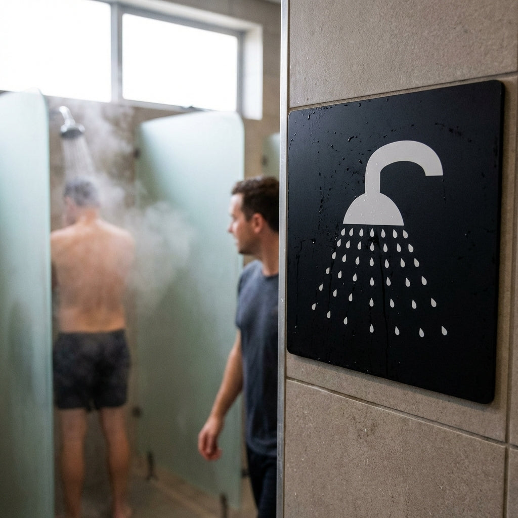 Shower Symbol Sign – 1mm Rigid Plastic – Indoor/Outdoor Use