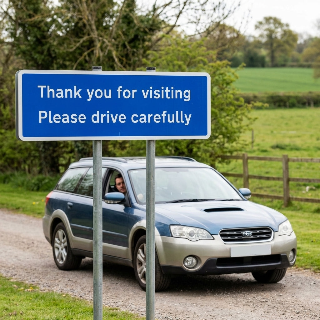 Verge Sign with Post – 450mm x 150mm – 2mm Aluminium – Outdoor Parking