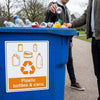 Recycling Sign – Plastic Bottles & Cans – Durable Material – Indoor/Outdoor Use