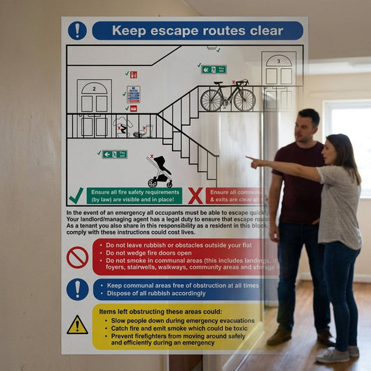 Escape Route Safety Sign – Durable Material – Indoor Use