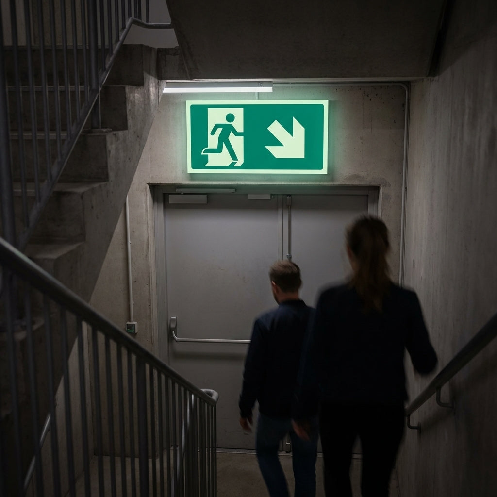 Photoluminescent Wayfinding Markers – Arrow Down/Right – Self-Adhesive Vinyl – Indoor Use
