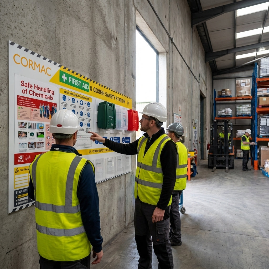 First Aid & Safety Management Station – 1960 x 1100mm – Durable Correx – Workplace Safety