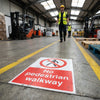 No Pedestrian Walkway Floor Graphic – 400mm x 600mm – Polycarbonate – Industrial Use