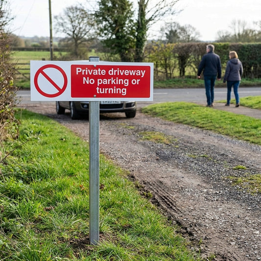 Private Driveway Sign – 450mm x 150mm – 2mm Aluminium – Outdoor Use