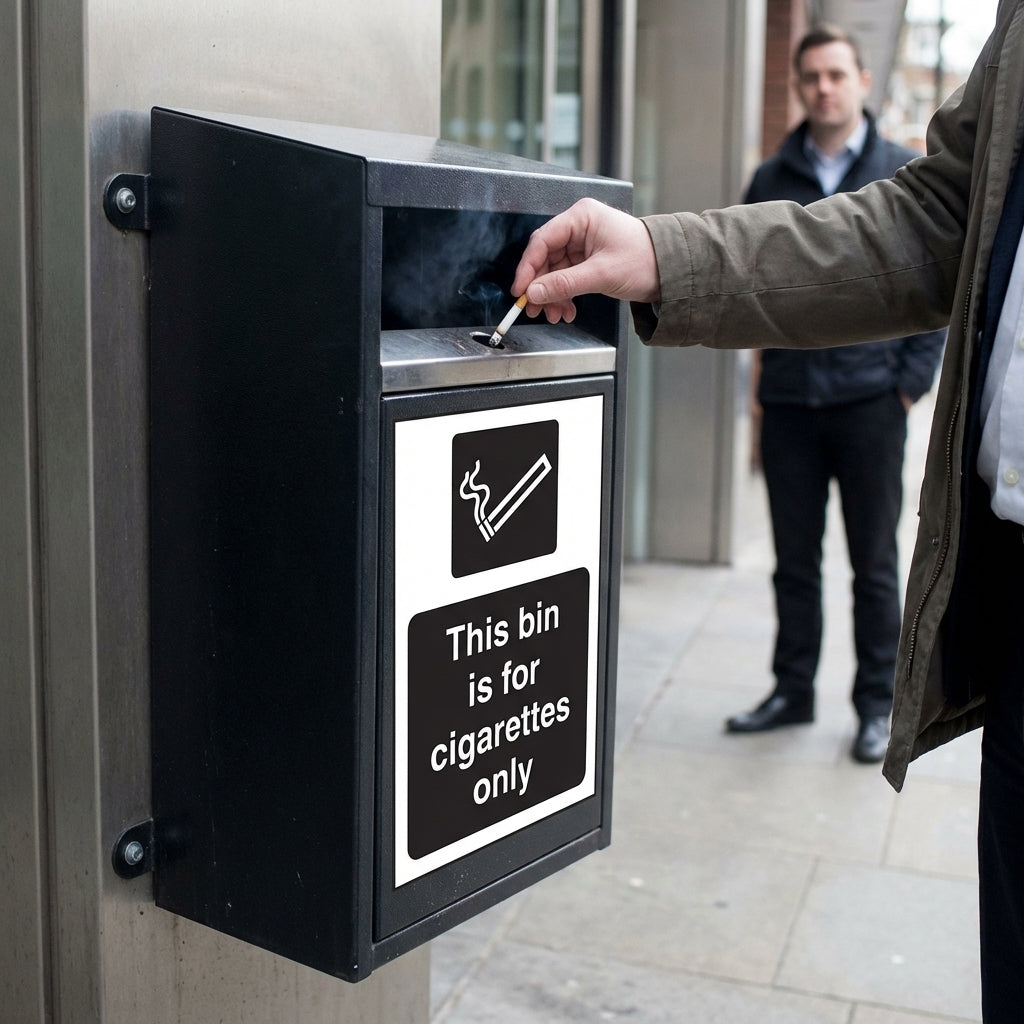 This Bin is for Cigarettes Only Sign – 1mm Rigid Plastic – Indoor/Outdoor Use
