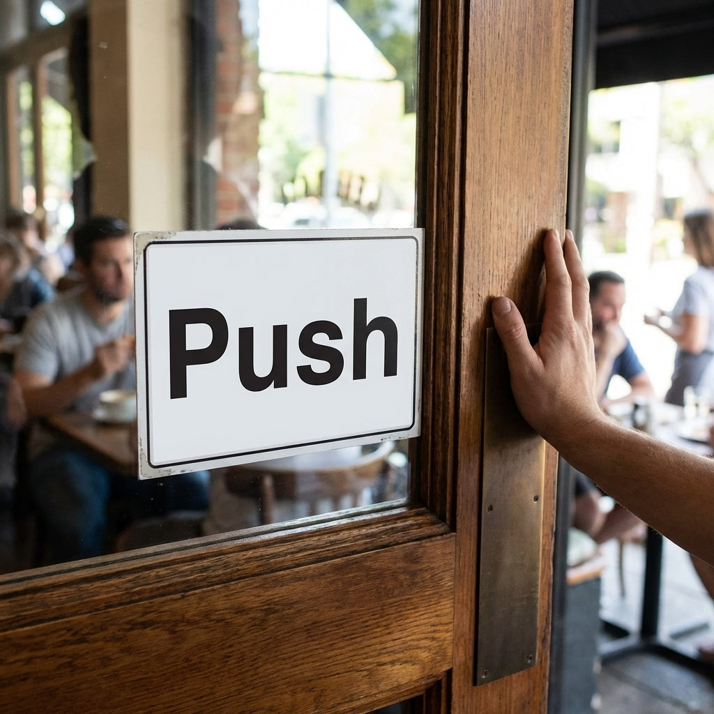 Push Signs – 1mm Rigid Plastic & Vinyl – Indoor/Outdoor Use