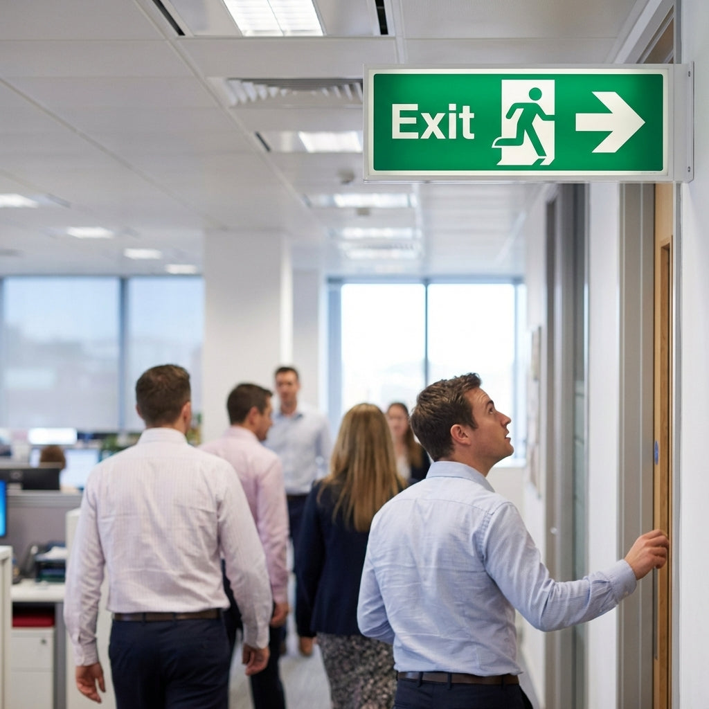 Exit Signs – Running Man & Arrow Right – Indoor/Outdoor