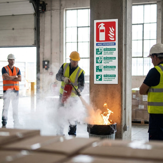 Dry Powder Fire Extinguisher Sign – Portrait – Durable – Industrial Use
