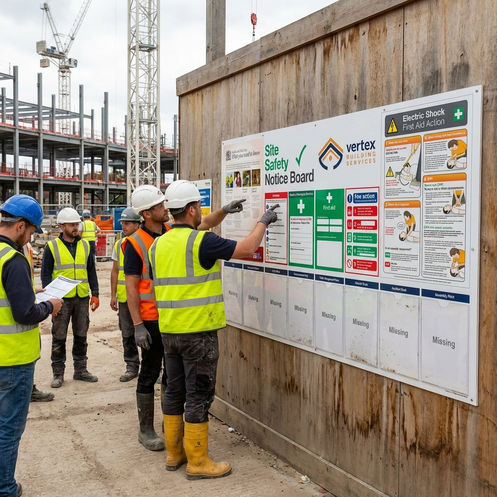 Construction Site Safety Notice Boards – 1800mm x 1000mm – 6mm Rigid Plastic – Industrial Use