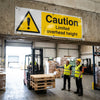 Caution Limited Overhead Height Safety Signs – 1mm Rigid Plastic – Indoor/Outdoor Use