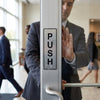 Engraved Push Door Signs – Aluminium & Brass Effect – Rigid PVC – Indoor Use