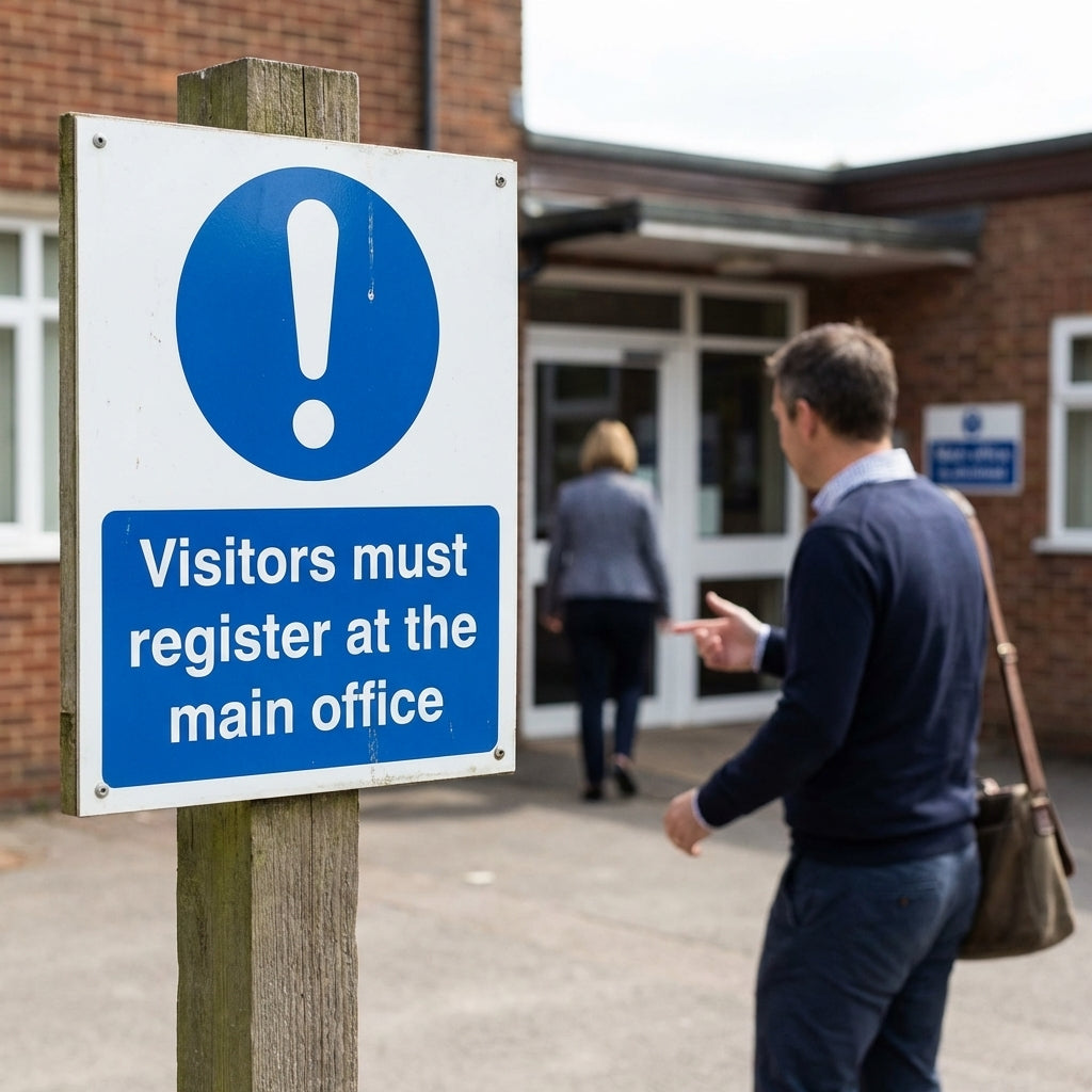 Visitors Must Register Sign – 1mm Rigid Plastic – Indoor/Outdoor Use