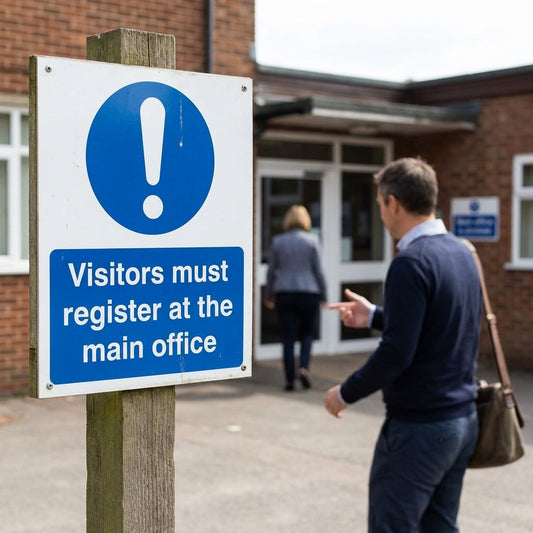 Visitors Must Register Sign – 1mm Rigid Plastic – Indoor/Outdoor Use
