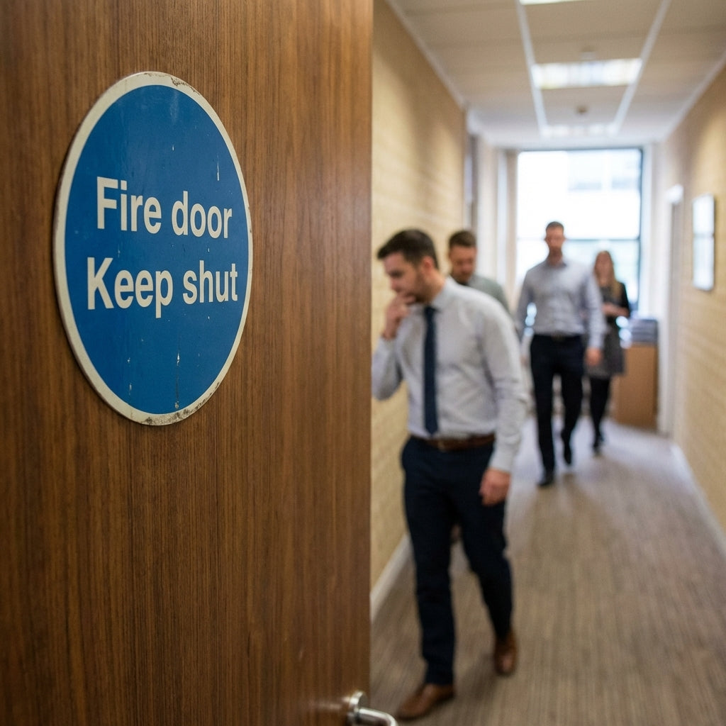 Fire Door Keep Shut Signs – 1mm Rigid Plastic & Vinyl – Indoor/Outdoor Use