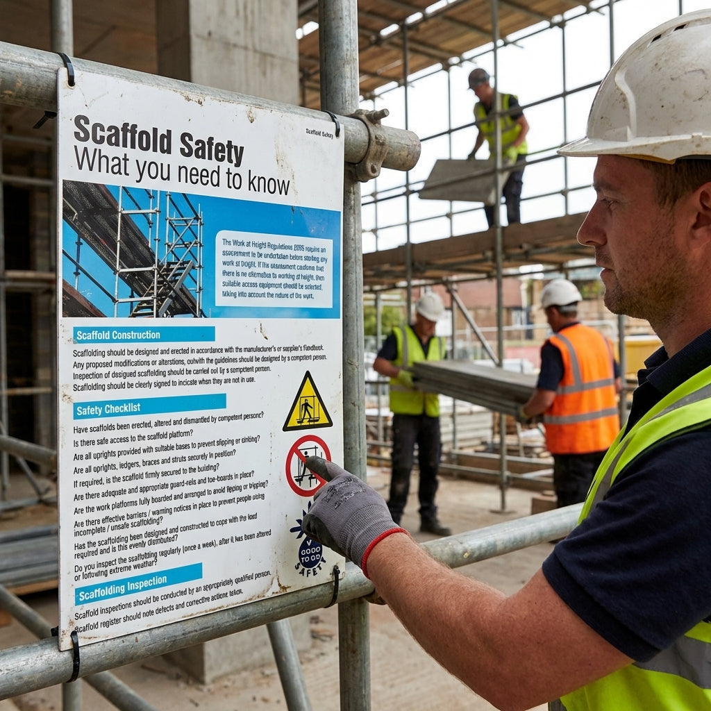 Scaffold Safety Poster – 400mm x 600mm – Rigid Plastic – Indoor/Outdoor Use