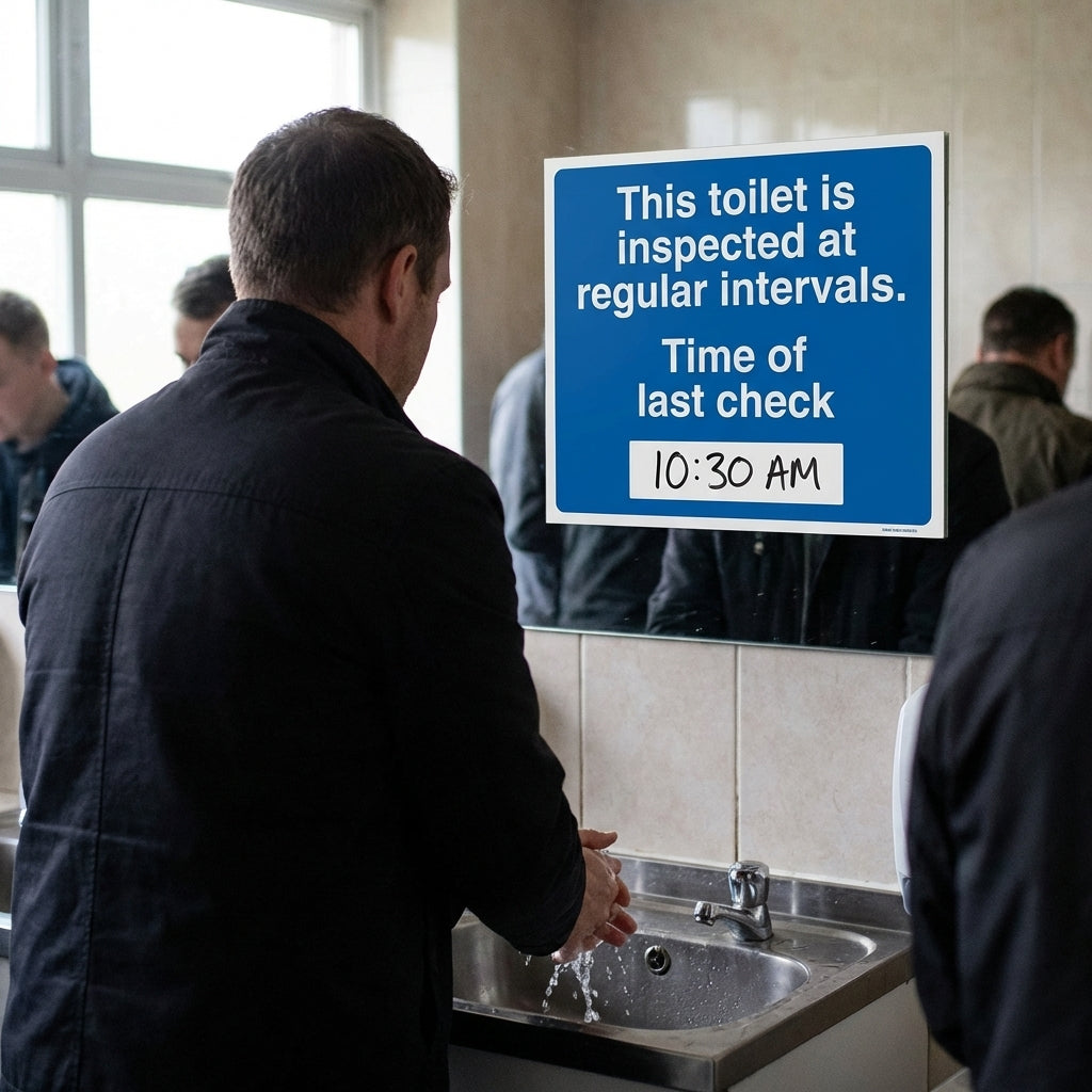 Inspection Interval Toilet Sign – 1mm Rigid Plastic – Indoor & Outdoor Use