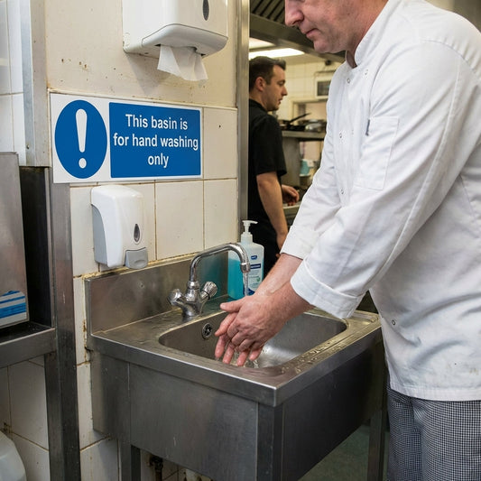 Hand Washing Only Safety Sign – Multiple Sizes – ISO 7010 Compliant – Catering & Hygiene