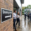 Smoking Shelter Sign – Arrow Right – 1mm Rigid Plastic – Indoor/Outdoor Use