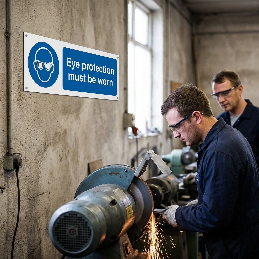 Eye Protection Sign – 1mm Rigid Plastic – Indoor/Outdoor Use
