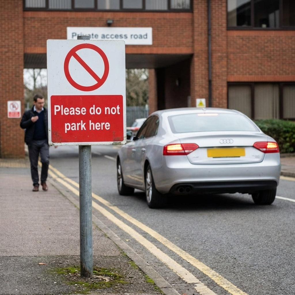 Please Do Not Park Here Safety Sign – 1mm Rigid Plastic – Indoor/Outdoor Use