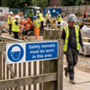 Safety Sign – Safety Helmets Must Be Worn – 1mm Plastic – Indoor/Outdoor