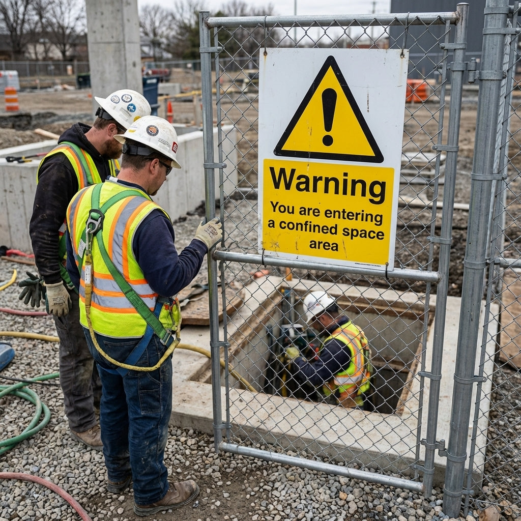 Confined Space Warning Sign – 1mm Rigid Plastic – Indoor/Outdoor Use