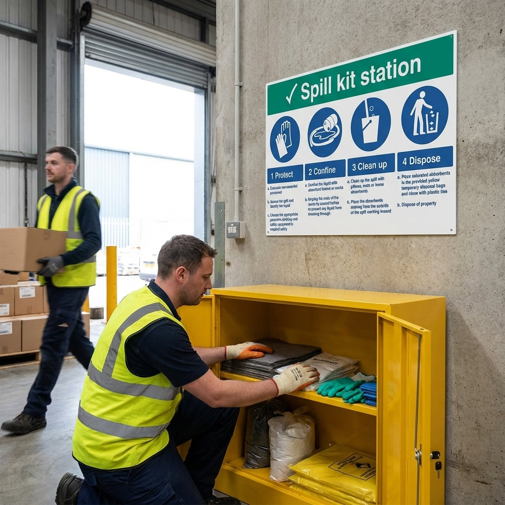 Spill Kit Station Signs – 900mm x 600mm – Rigid Plastic – Indoor/Outdoor Use