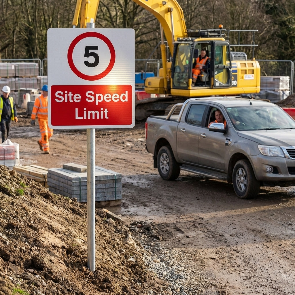 Site Speed Limit Traffic Signs – 600mm x 450mm – Polypropylene RA1 – Temporary Outdoor Use