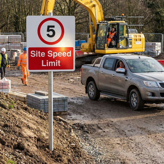 Site Speed Limit Traffic Signs – 600mm x 450mm – Polypropylene RA1 – Temporary Outdoor Use