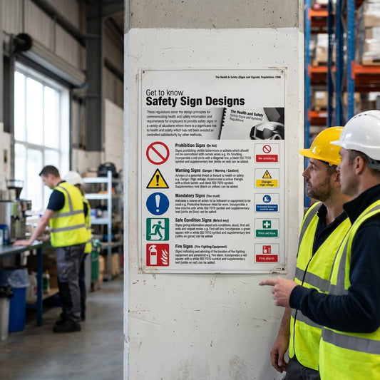 Safety Signs Regulations Poster – 400mm x 600mm – Rigid Plastic – Indoor & Outdoor Use