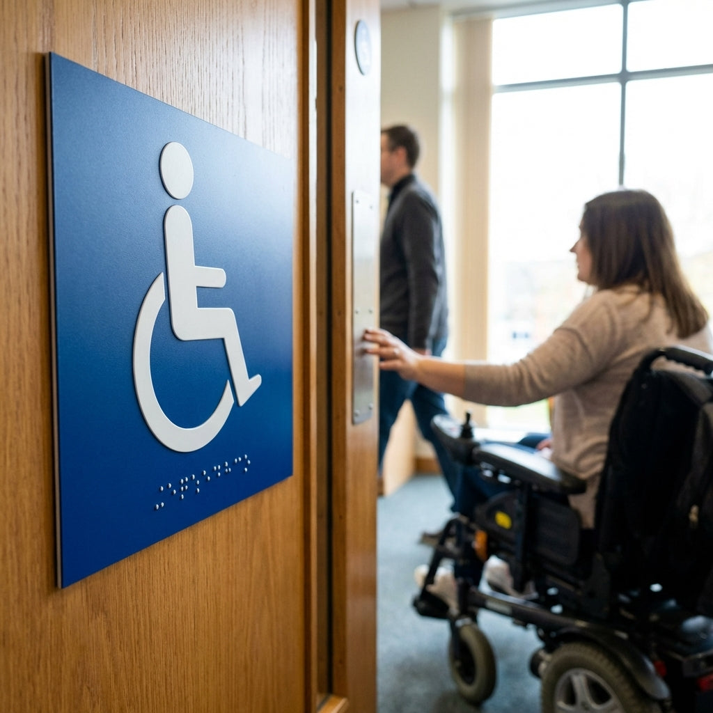 Braille Disabled Symbol Sign – 150mm x 150mm – 1.5mm PVC – Indoor
