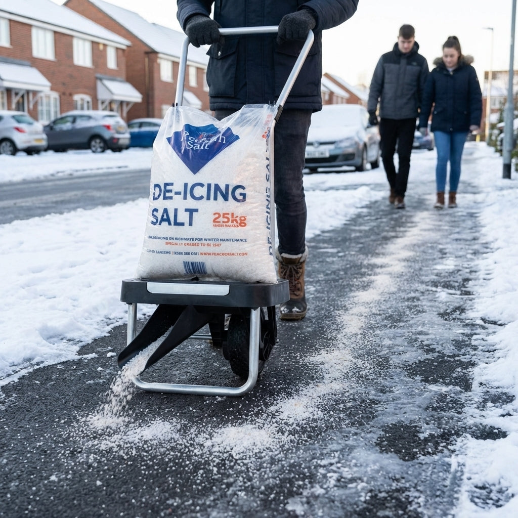 Walk Behind Winter Salt Spreader – 25kg – Recycled Plastic & Metal – Outdoor Use