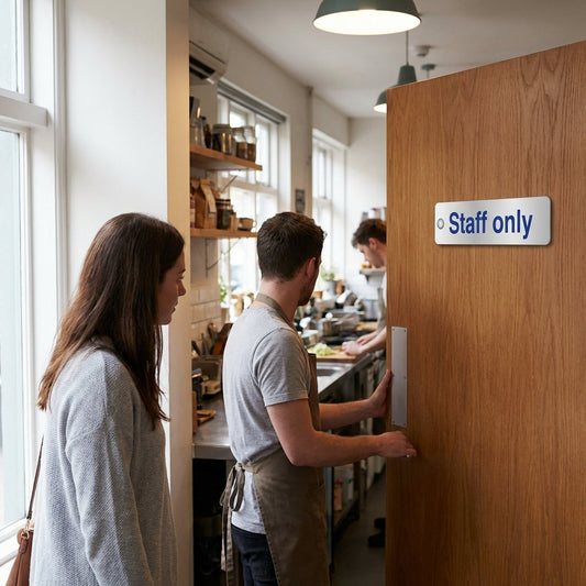 Staff Only Visual Impact Door Signs – 200mm x 50mm – Aluminium – Indoor & Outdoor Use