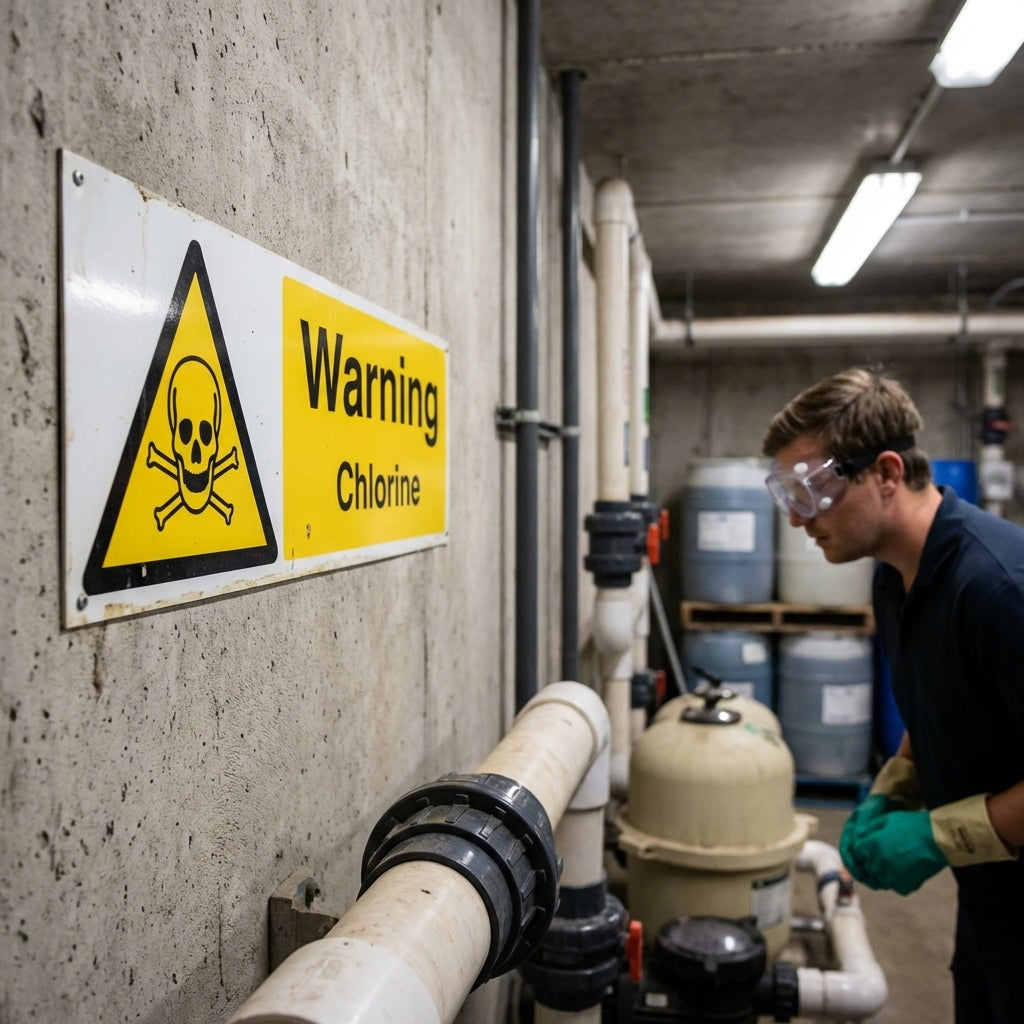 Chlorine Safety Sign – 1mm Rigid Plastic – Indoor/Outdoor Use