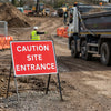Caution Site Entrance Traffic Sign – 600mm x 450mm – Polypropylene – Indoor/Outdoor