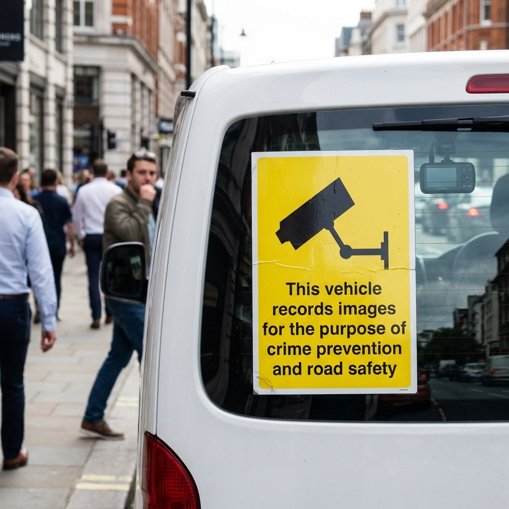 Vehicle Image Recording Sign – 150mm x 200mm – Self Adhesive Vinyl – Indoor/Outdoor Use