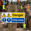 Danger Keep Away Signs – 1mm Rigid Plastic – Indoor/Outdoor