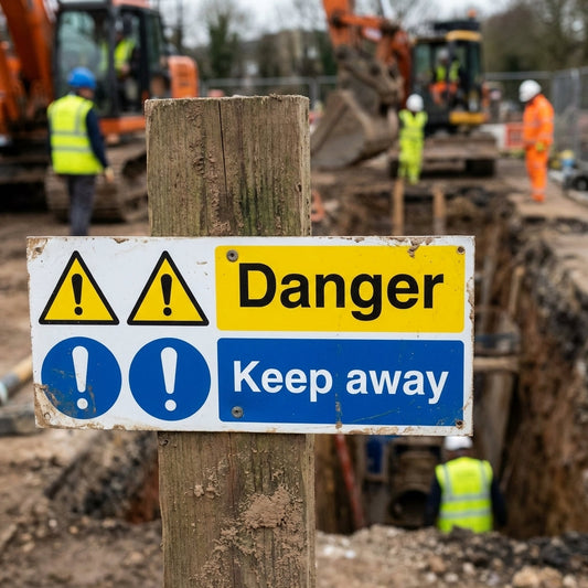 Danger Keep Away Signs – 1mm Rigid Plastic – Indoor/Outdoor