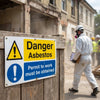 Asbestos Warning Sign – 1mm Rigid Plastic – Indoor/Outdoor Use