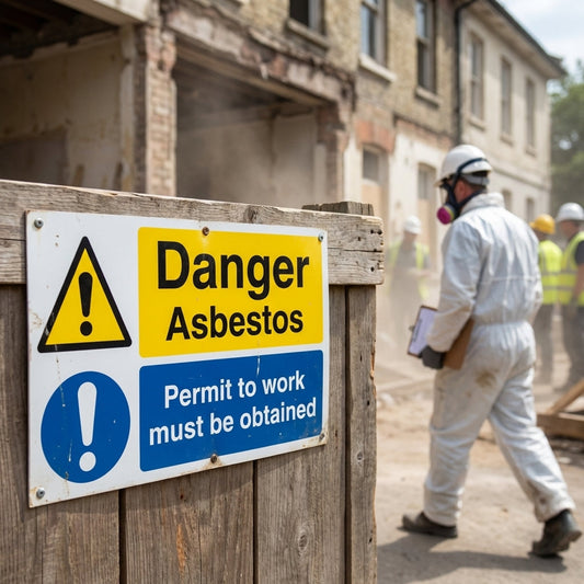 Asbestos Warning Sign – 1mm Rigid Plastic – Indoor/Outdoor Use