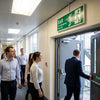Emergency Exit Sign – Flames & Running Man Right – Indoor Safety