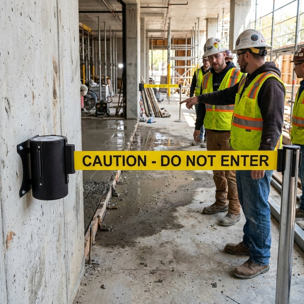 Magnetic Wall Mounted Retractable Barriers – 3m – Professional Use – Industrial