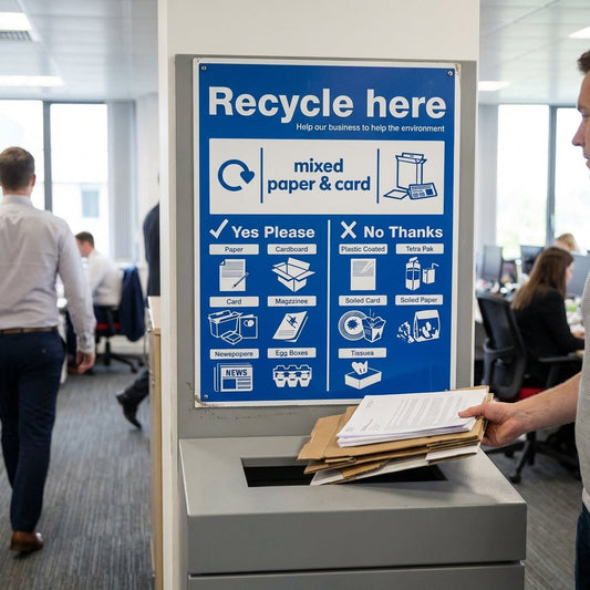 Recycle Paper & Cardboard Sign – Highly Visible – Indoor/Outdoor Use